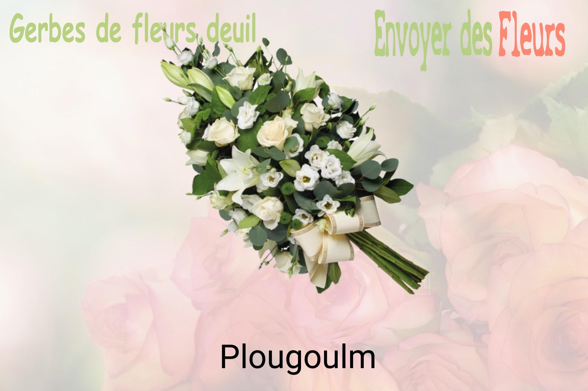 Gerbe de fleurs de deuil livrée à Plougoulm